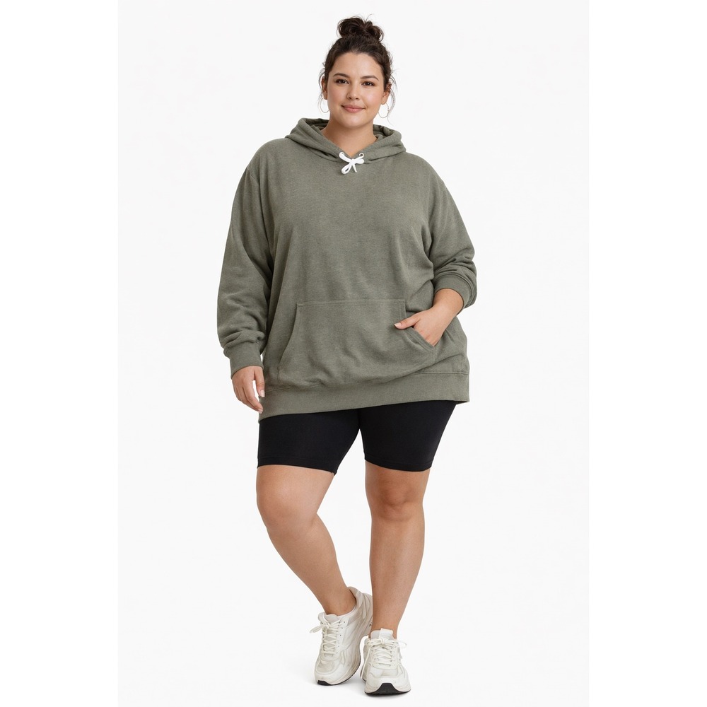 Buffalo Hoodie Women XXL Green Oversized Knit‎ Drawstring Pullover Gorpcore